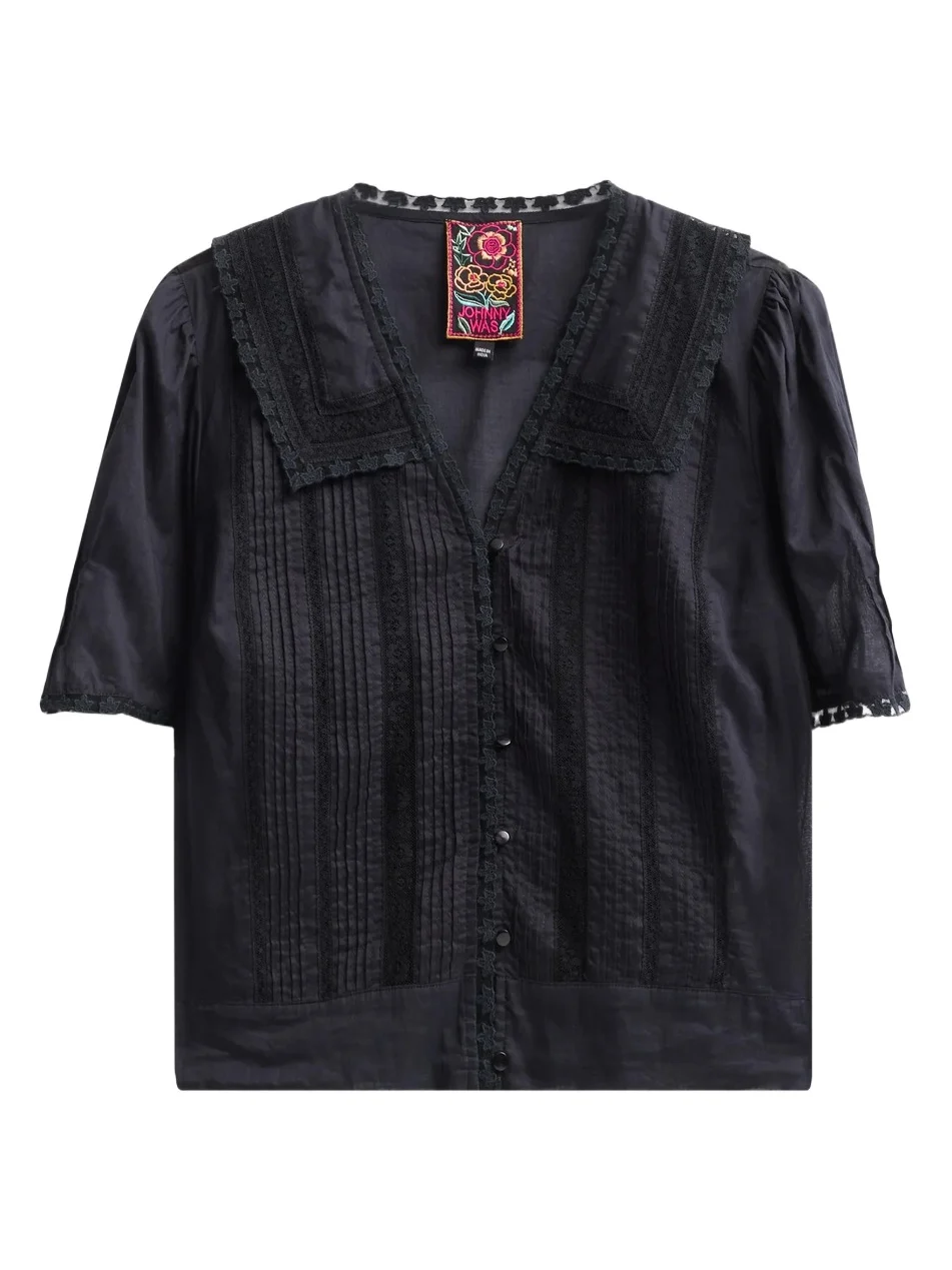 Johnny Was Women's Kayti Cotton Pintuck Blouse