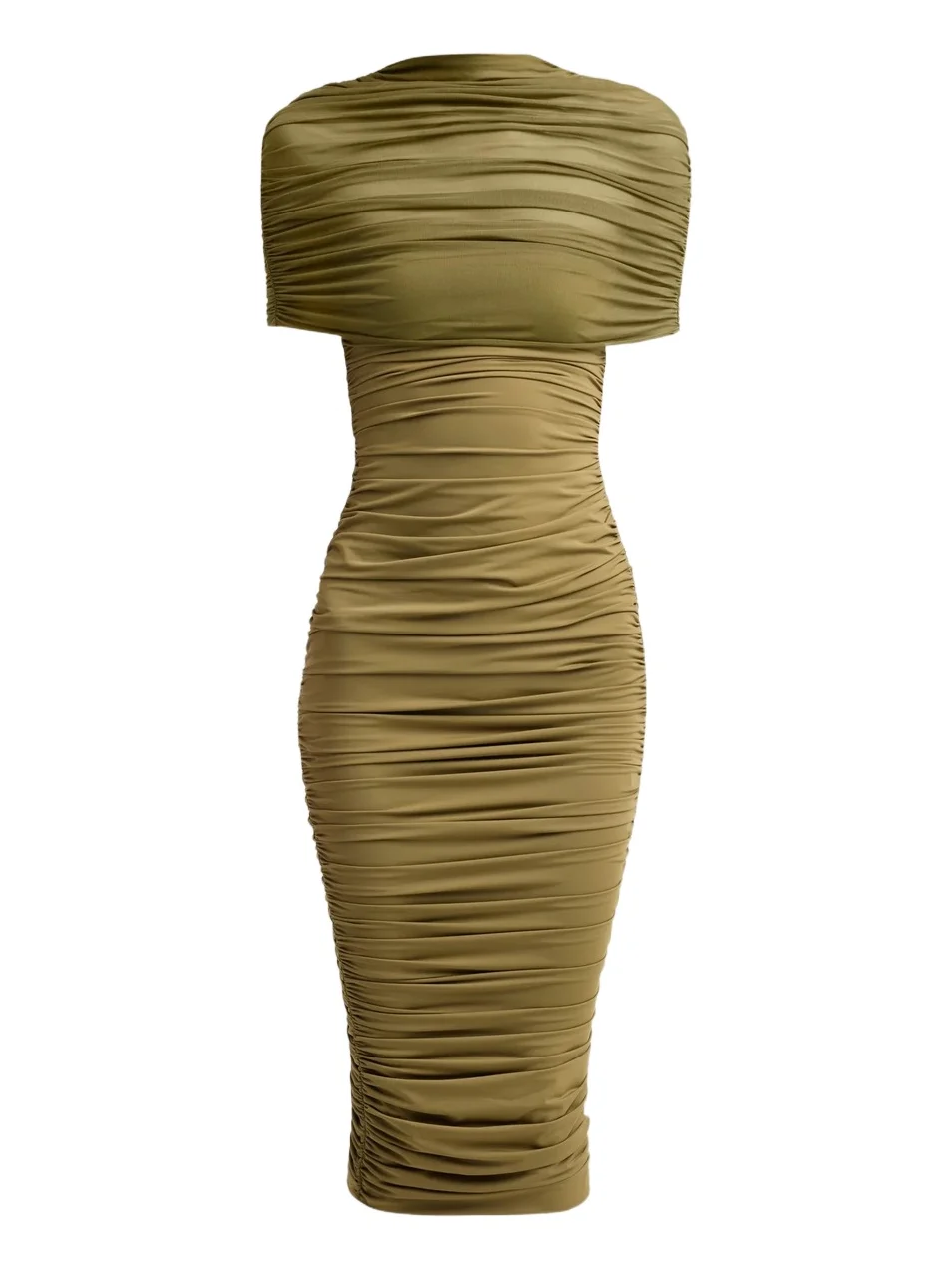 SEROYA Women's Roberta Ruched Mesh Midi Dress