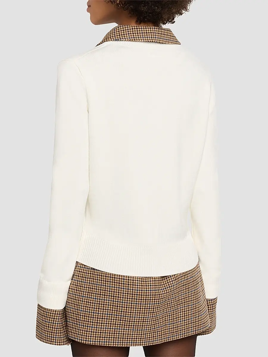 SEROYA Women's Maia Houndstooth Shirt-Trim Knit Sweater | Thumbnail 3 SEROYA Women's Maia Houndstooth Shirt-Trim Knit Sweater | Thumbnail 3