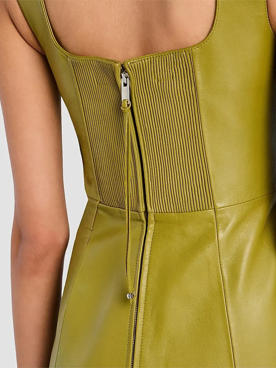 Retrofête Women's Tilde Leather Body-Con Mini Dress | Thumbnail 5 Retrofête Women's Tilde Leather Body-Con Mini Dress | Thumbnail 5