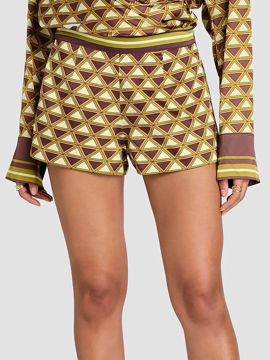 Retrofête Women's Kourt Printed Satin Shorts | Thumbnail 4 Retrofête Women's Kourt Printed Satin Shorts | Thumbnail 4