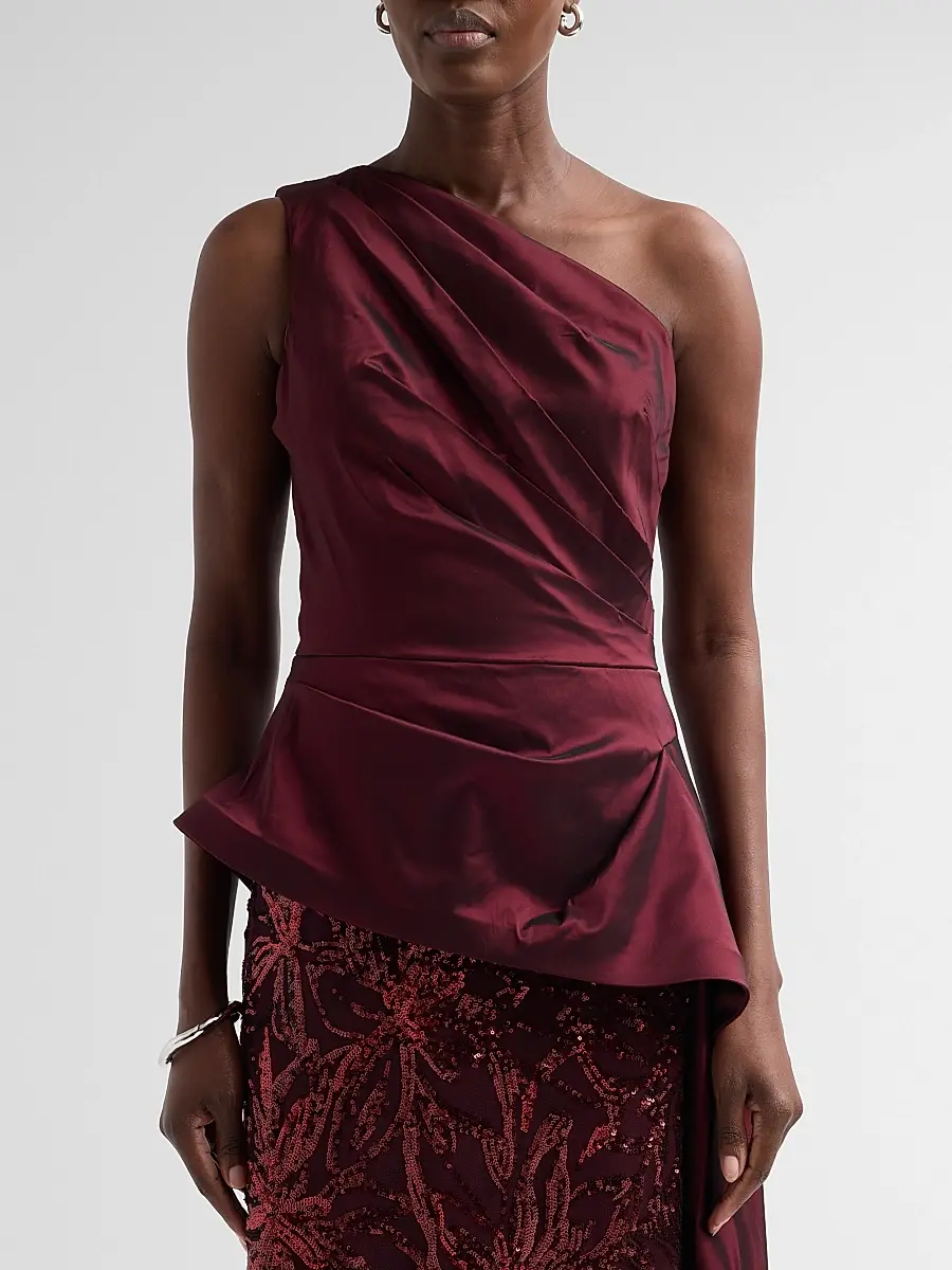 Teri Jon by Rickie Freeman Women's Taffeta Sequined Sculpted Gown | Thumbnail 5