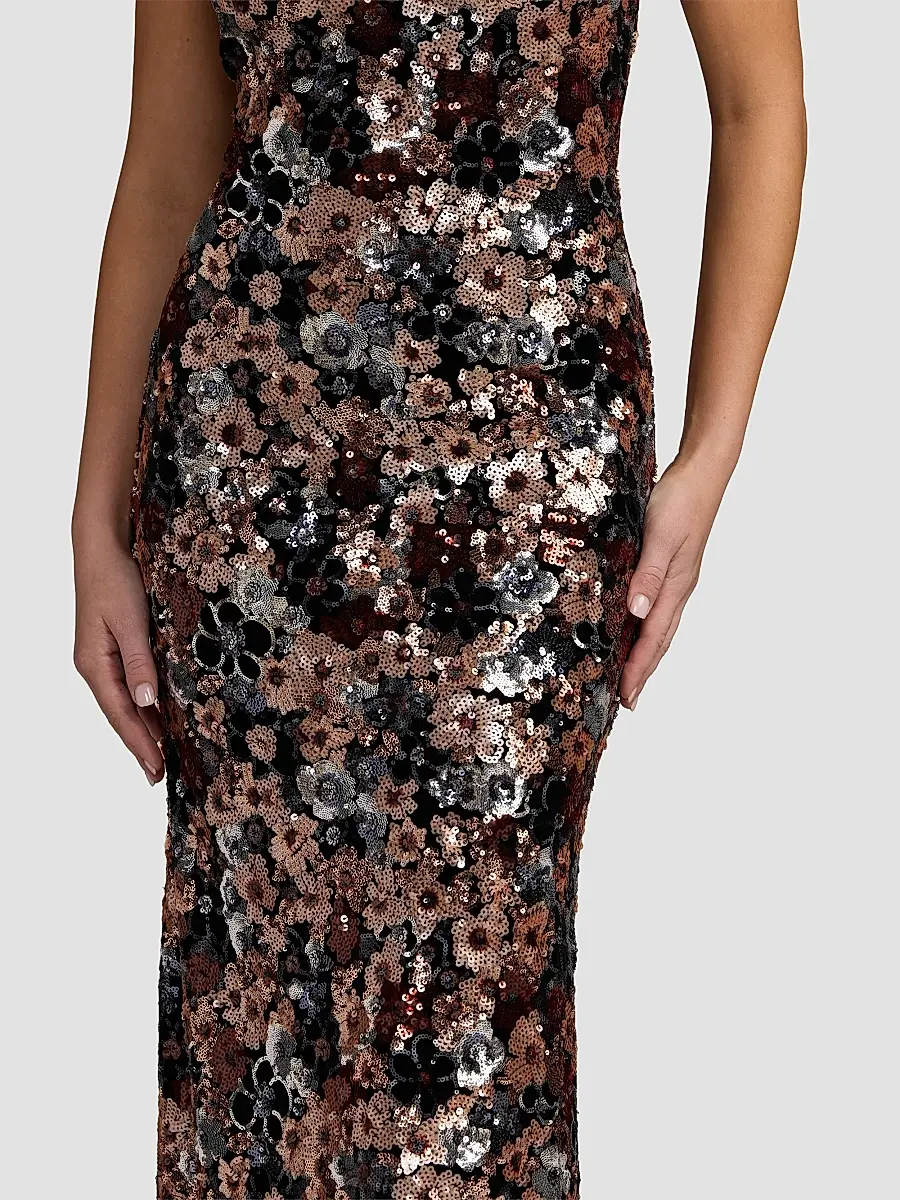 Mac Duggal Women's Sequined Column Gown | Thumbnail 5 Mac Duggal Women's Sequined Column Gown | Thumbnail 5