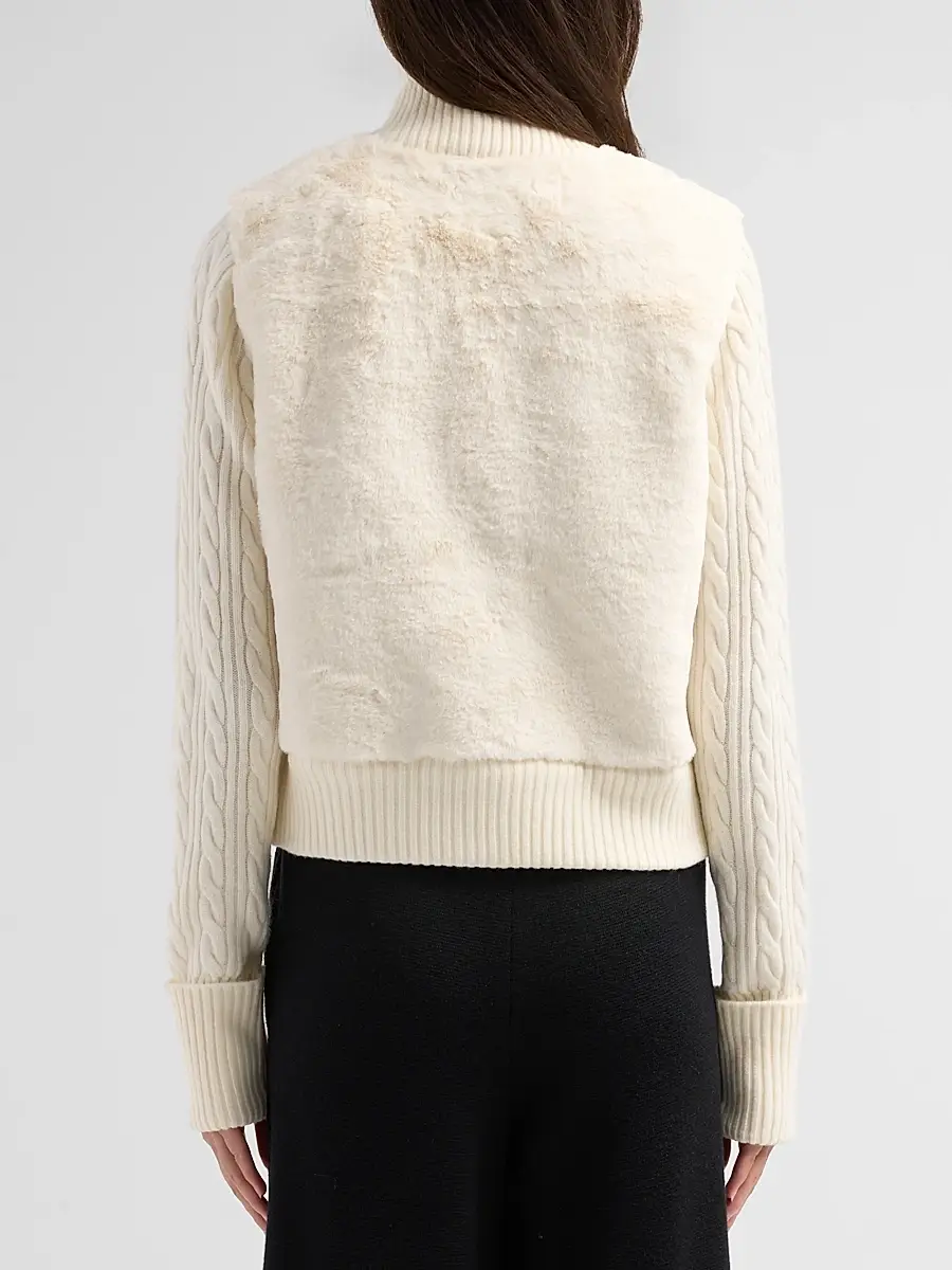 Cara Cara Women's Logan Wool-Cashmere Faux-Fur Cardigan | Thumbnail 3 Cara Cara Women's Logan Wool-Cashmere Faux-Fur Cardigan | Thumbnail 3