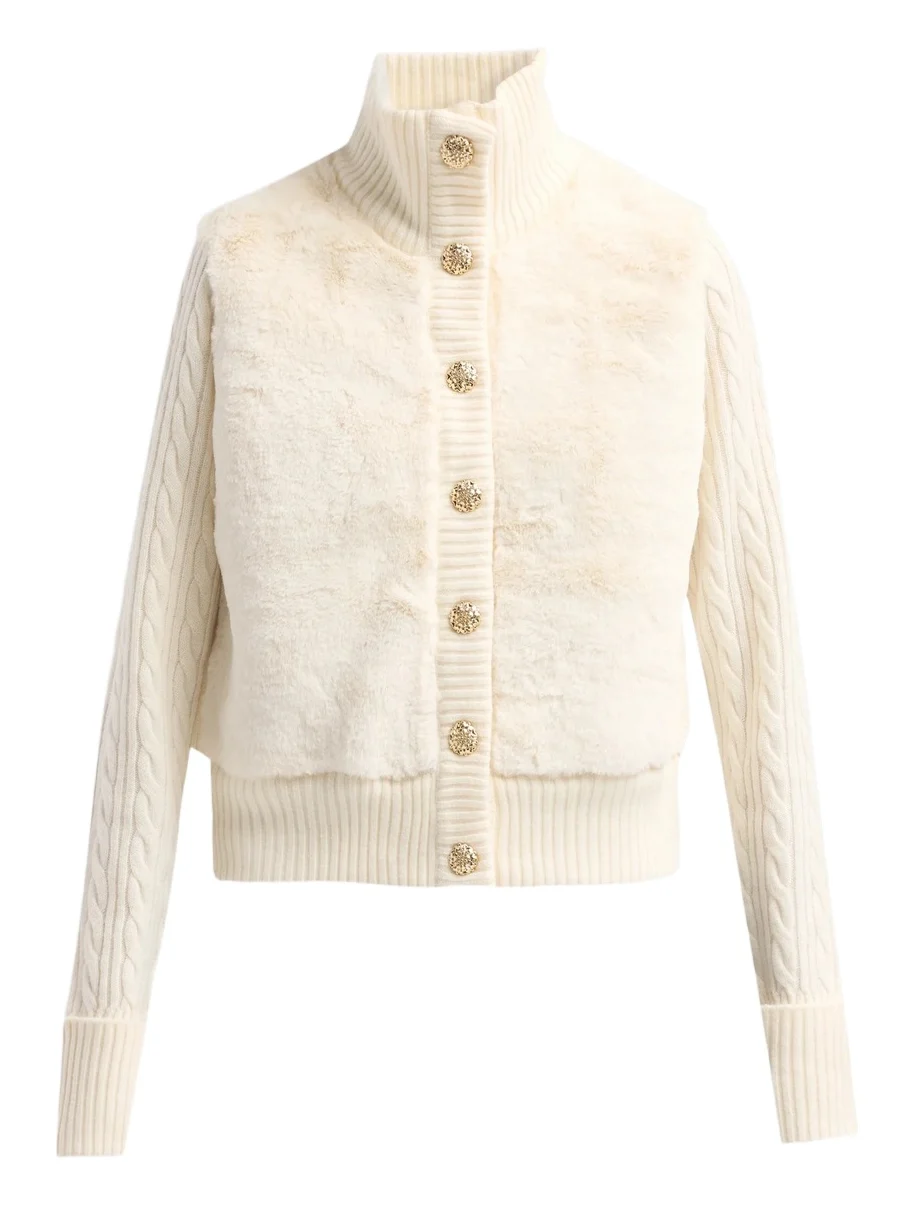 Women's Logan Wool-Cashmere Faux-Fur Cardigan