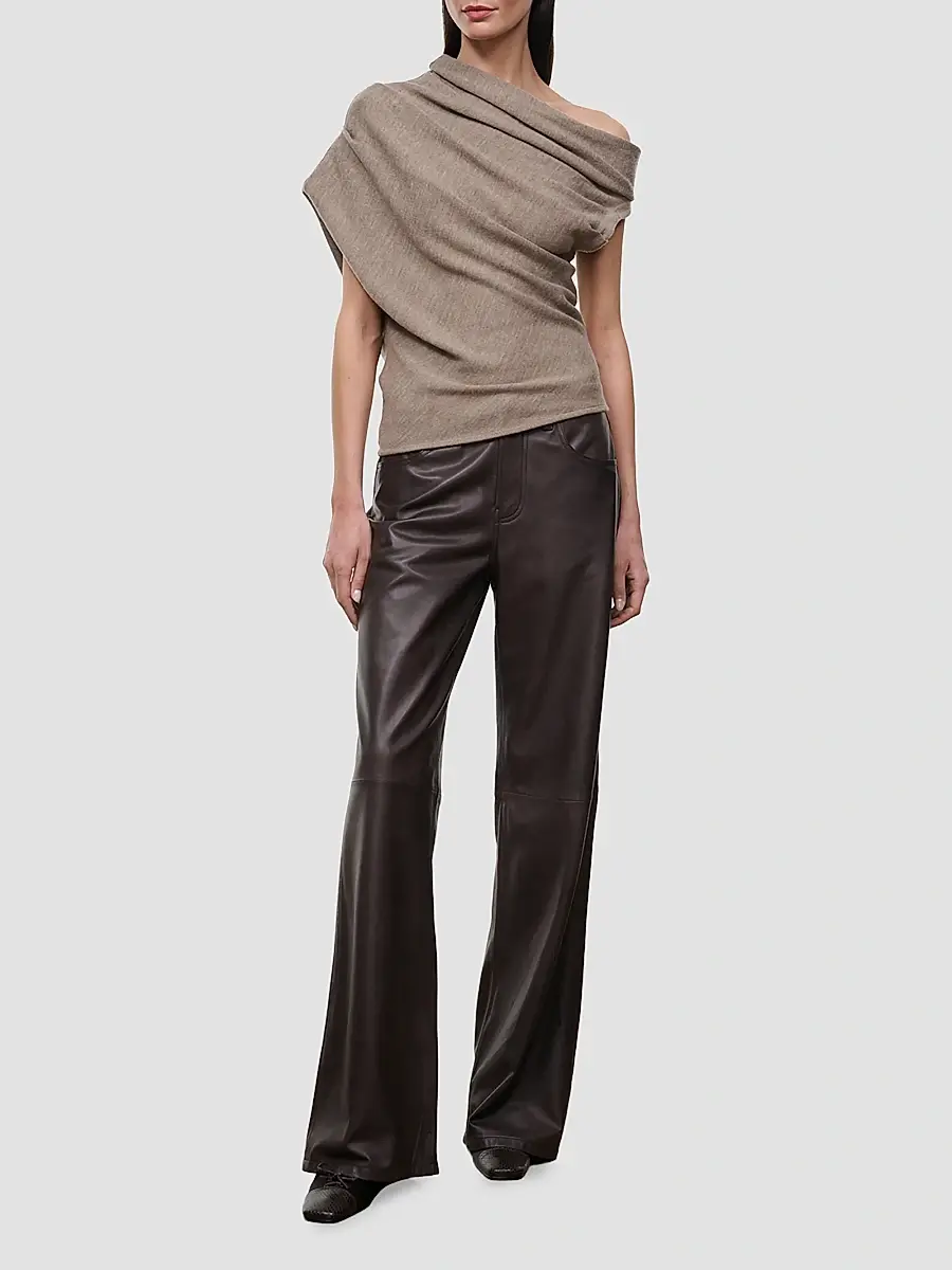 Staud Women's Mabel Merino Wool Asymmetric Sweater | Thumbnail 2 Staud Women's Mabel Merino Wool Asymmetric Sweater | Thumbnail 2