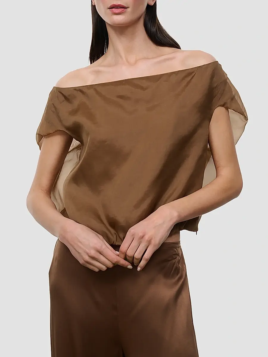 Staud Women's Larissa Silk Off-the-Shoulder Top | Thumbnail 2 Staud Women's Larissa Silk Off-the-Shoulder Top | Thumbnail 2