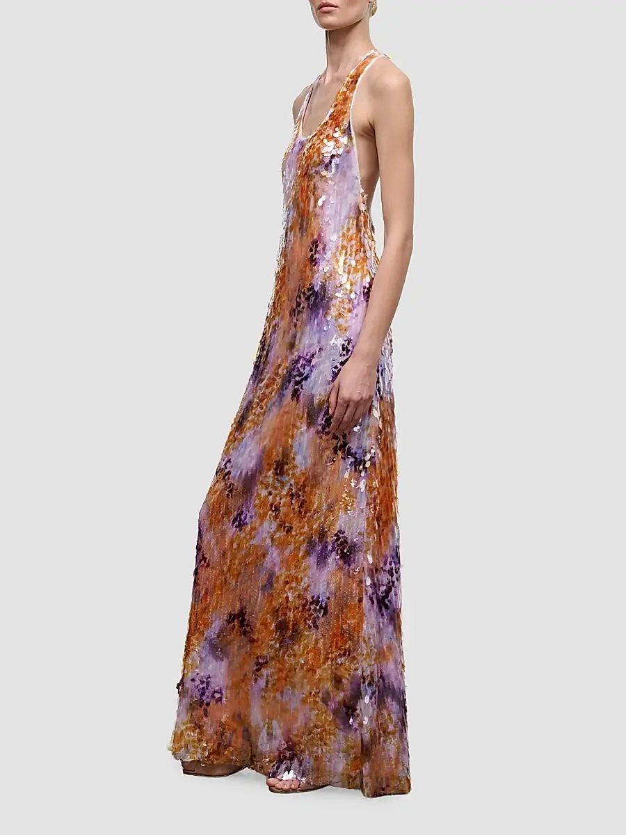 Staud Women's Juanita Sequin Racerback Maxi Dress | Thumbnail 6 Staud Women's Juanita Sequin Racerback Maxi Dress | Thumbnail 6