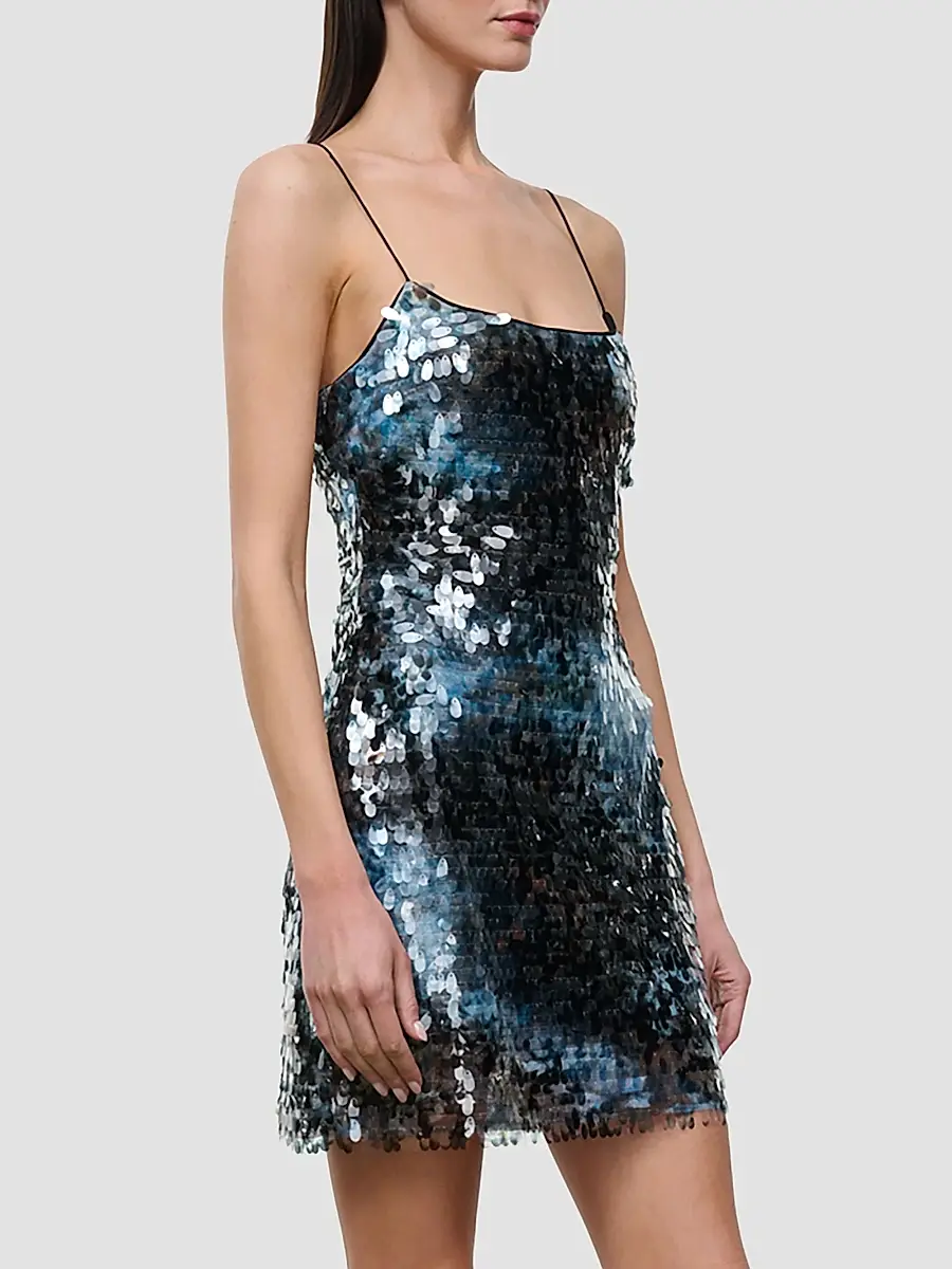 Staud Women's Sur Sequin Square-Neck Mini Dress | Thumbnail 5 Staud Women's Sur Sequin Square-Neck Mini Dress | Thumbnail 5