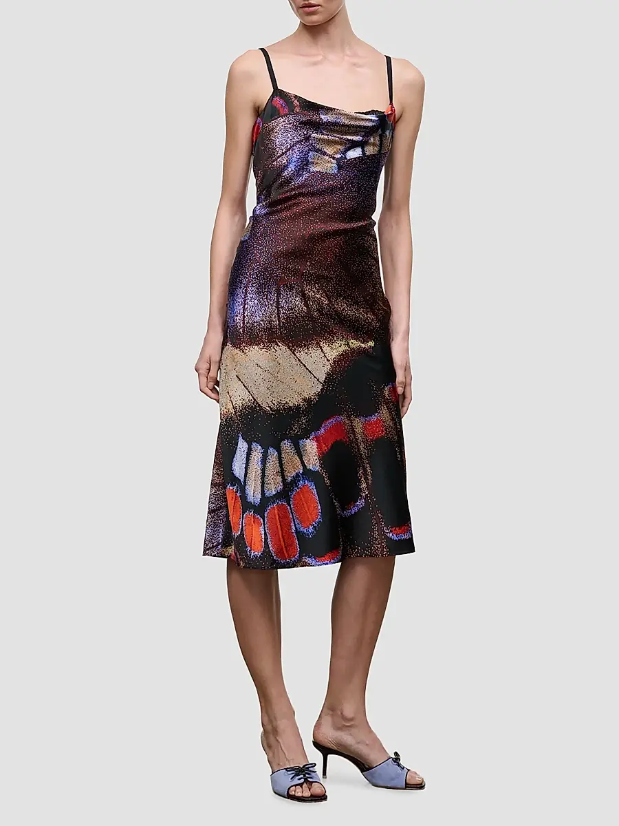 Staud Women's Evangeline Printed Stretch-Silk Midi Dress | Thumbnail 2 Staud Women's Evangeline Printed Stretch-Silk Midi Dress | Thumbnail 2