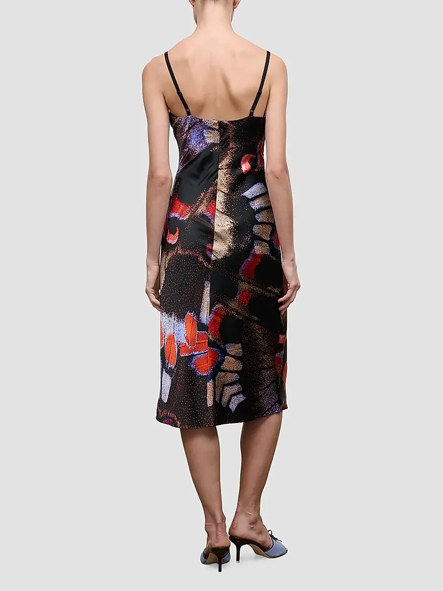 Staud Women's Evangeline Printed Stretch-Silk Midi Dress | Thumbnail 3 Staud Women's Evangeline Printed Stretch-Silk Midi Dress | Thumbnail 3
