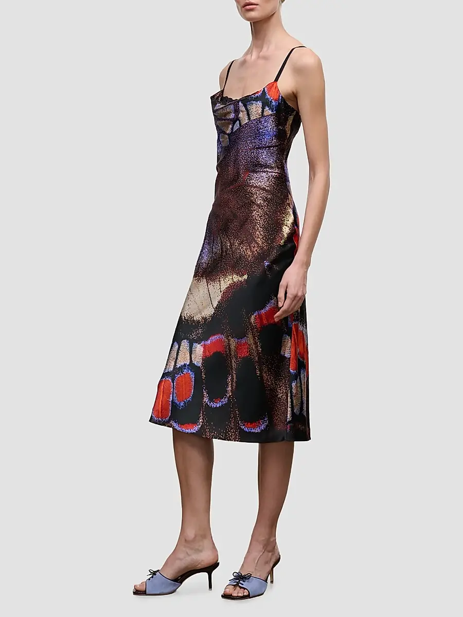 Staud Women's Evangeline Printed Stretch-Silk Midi Dress | Thumbnail 4 Staud Women's Evangeline Printed Stretch-Silk Midi Dress | Thumbnail 4