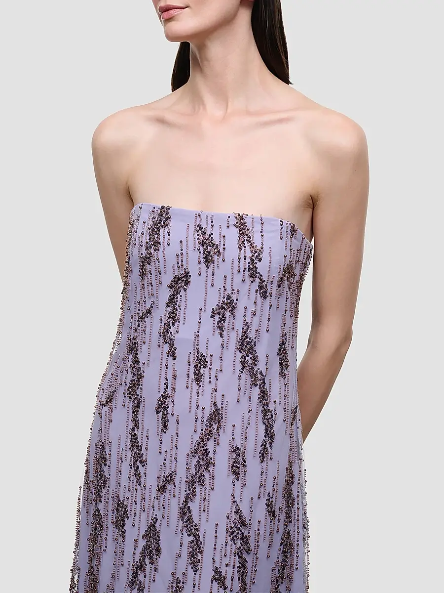 Staud Women's Cassie Embellished Mesh Strapless A-Line Gown | Thumbnail 4
