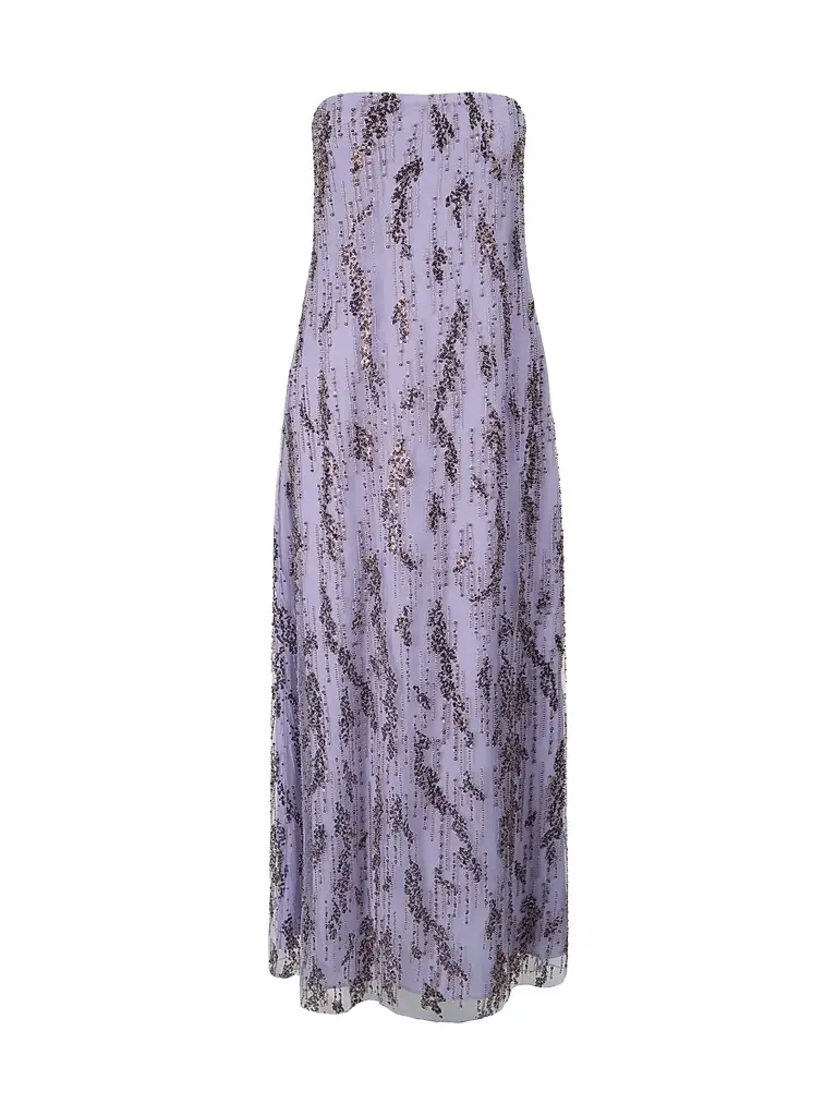 Women's Cassie Embellished Mesh Strapless A-Line Gown