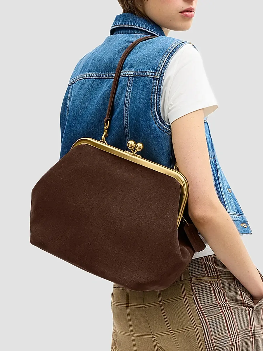Coach Women's Frame Suede Shoulder Bag | Thumbnail 3 Coach Women's Frame Suede Shoulder Bag | Thumbnail 3