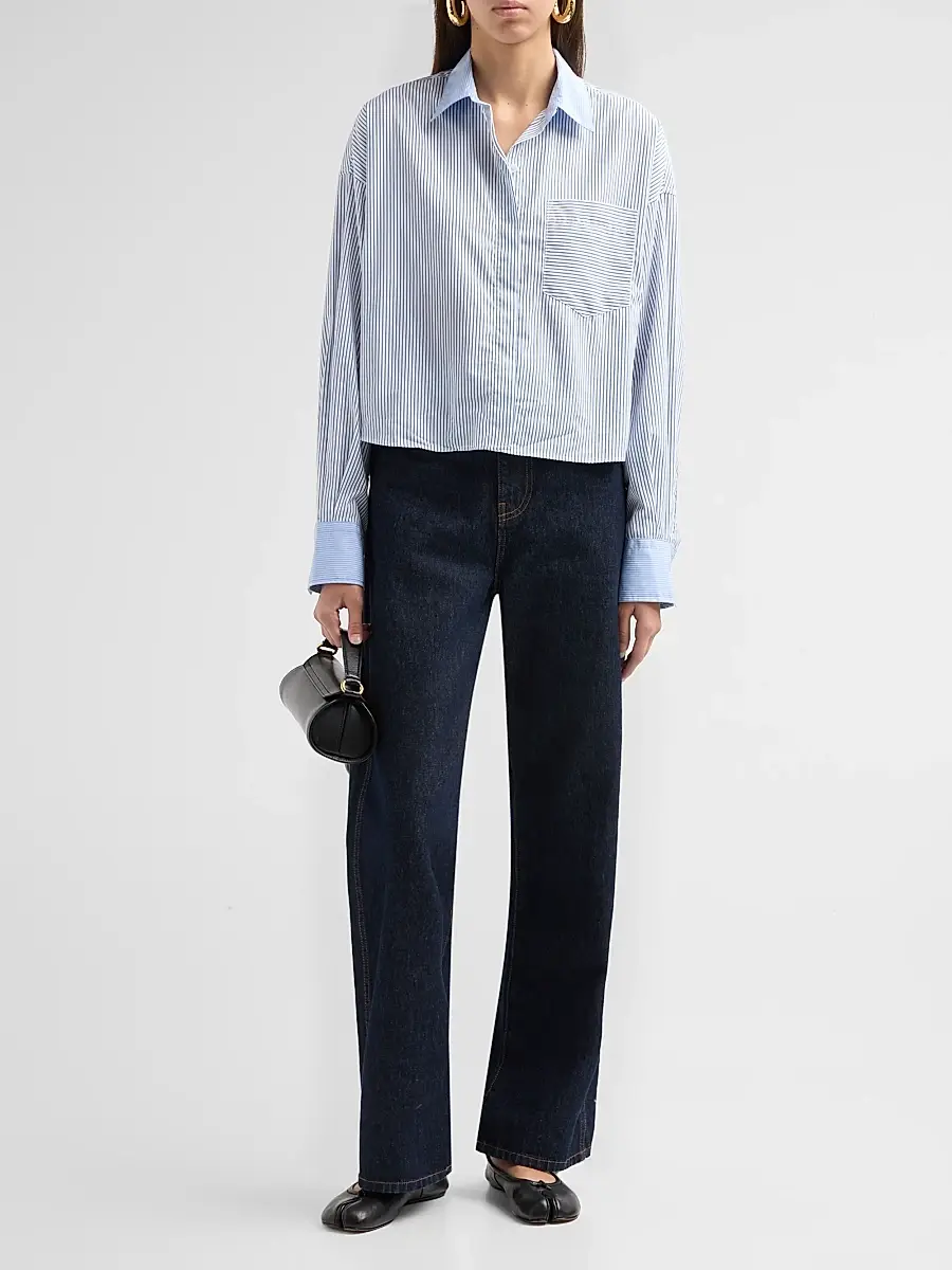 rag & bone Women's Marin Multi-Striped Cotton-Poplin Shirt | Thumbnail 2 rag & bone Women's Marin Multi-Striped Cotton-Poplin Shirt | Thumbnail 2