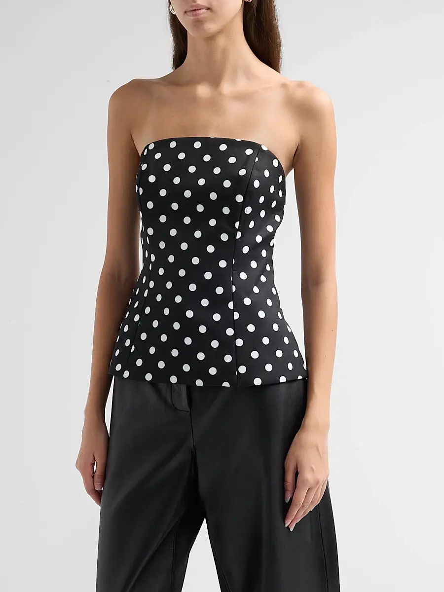 Milly Women's Aiden Polka Dot Bustier Top | Thumbnail 4 Milly Women's Aiden Polka Dot Bustier Top | Thumbnail 4
