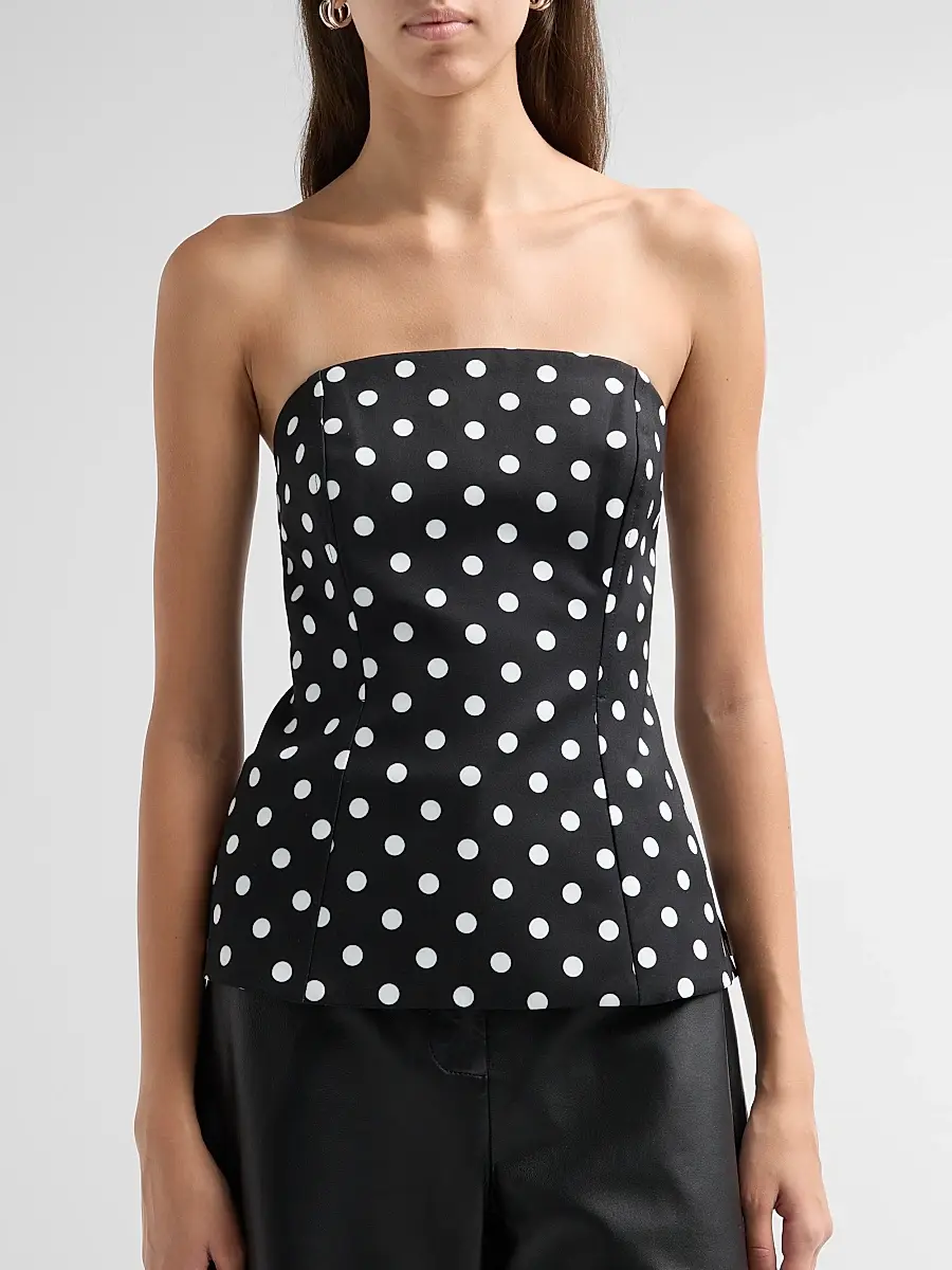 Milly Women's Aiden Polka Dot Bustier Top | Thumbnail 5 Milly Women's Aiden Polka Dot Bustier Top | Thumbnail 5