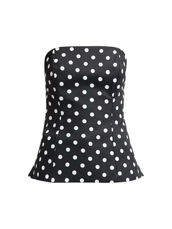 Milly Women's Aiden Polka Dot Bustier Top
