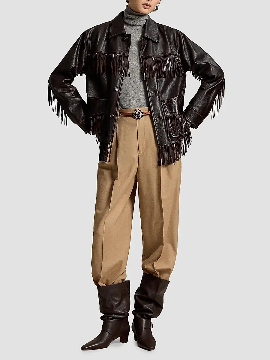 Polo Ralph Lauren Women's Leather Fringe Jacket | Thumbnail 2