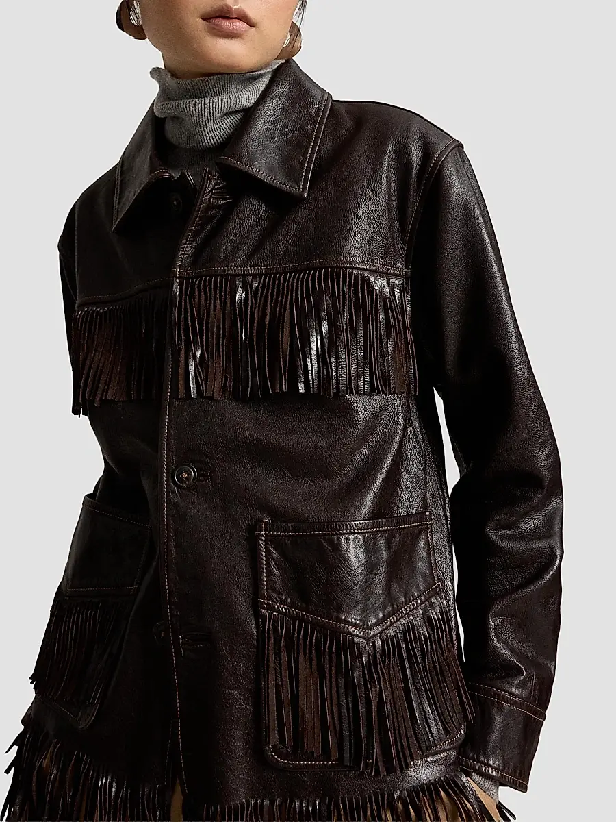Polo Ralph Lauren Women's Leather Fringe Jacket | Thumbnail 6