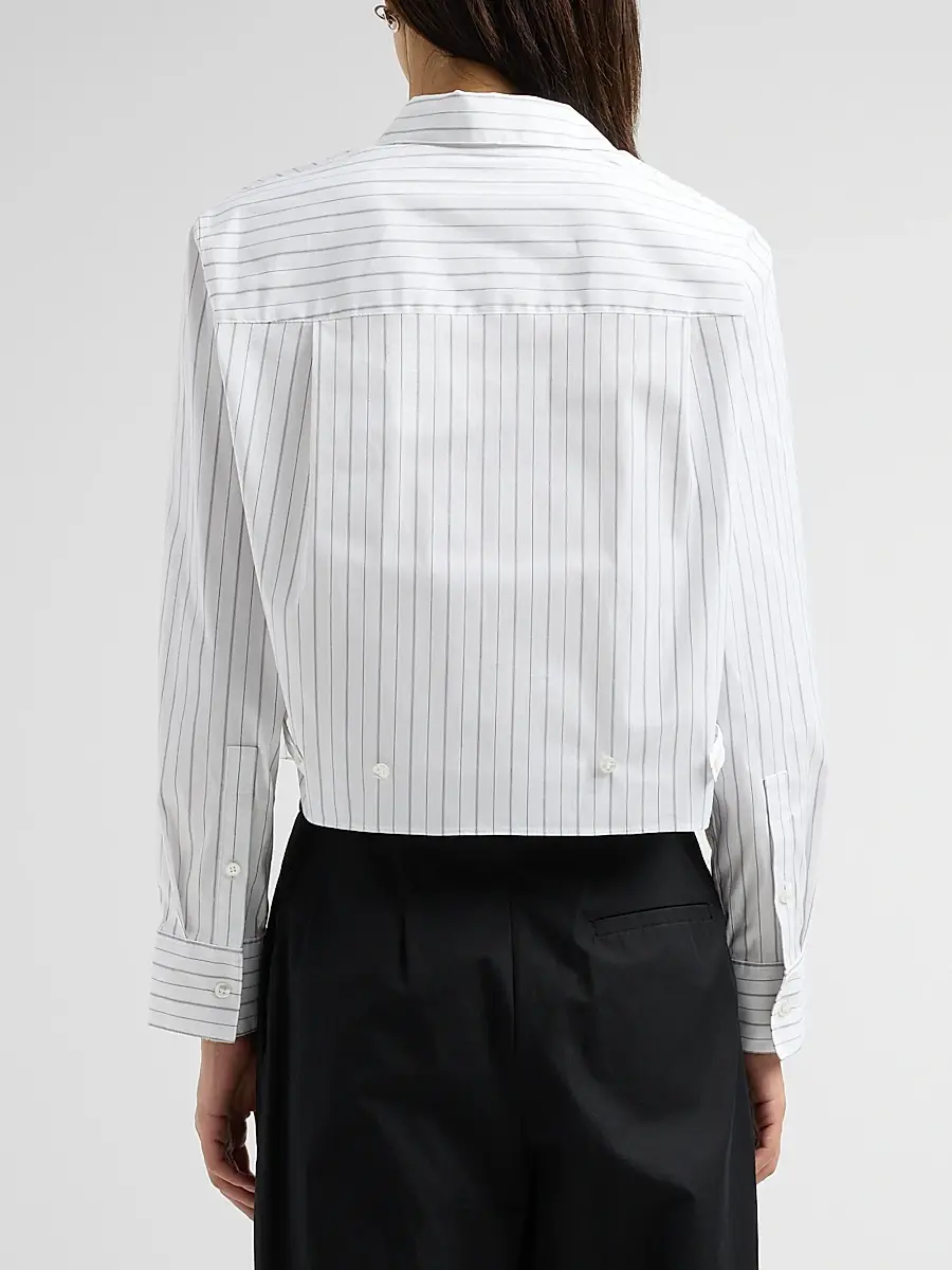 Theory Women's Striped Cotton-Blend Boxy Shirt | Thumbnail 3 Theory Women's Striped Cotton-Blend Boxy Shirt | Thumbnail 3