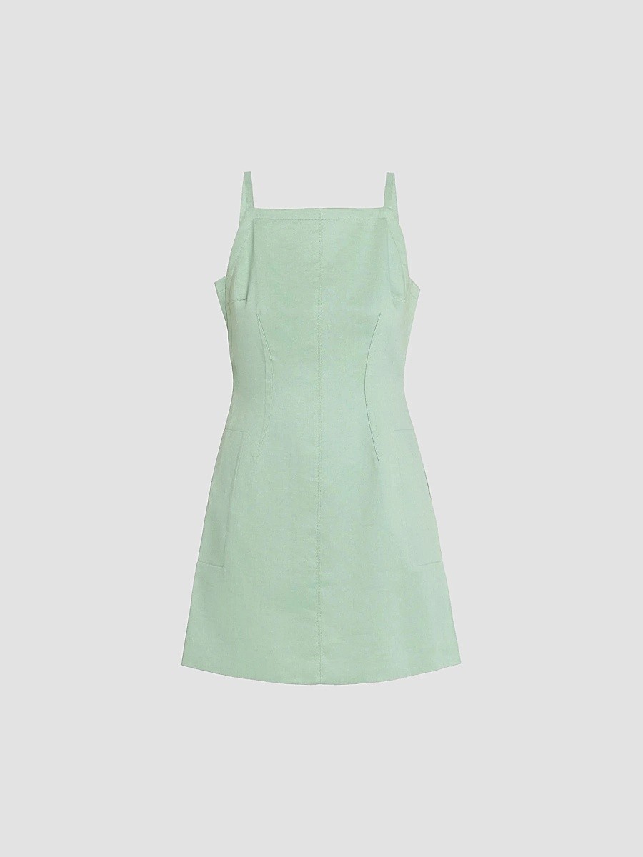 Theory Women's Linen-Blend Sleeveless Mini Dress
