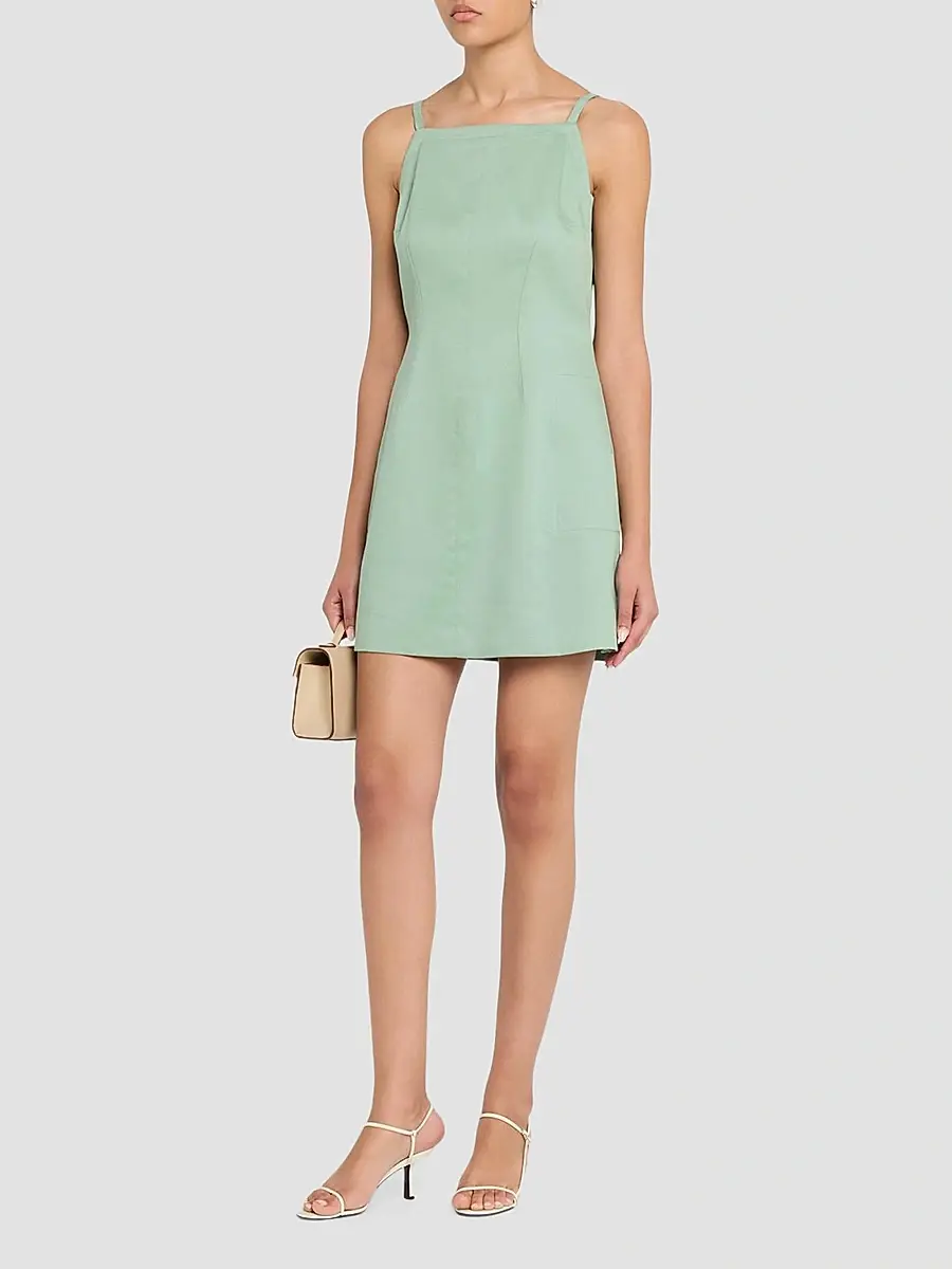 Theory Women's Linen-Blend Sleeveless Mini Dress | Thumbnail 4 Theory Women's Linen-Blend Sleeveless Mini Dress | Thumbnail 4