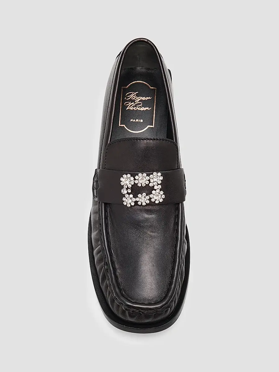 Roger Vivier Women's Embellished Buckle 25MM Leather Loafers | Thumbnail 4 Roger Vivier Women's Embellished Buckle 25MM Leather Loafers | Thumbnail 4