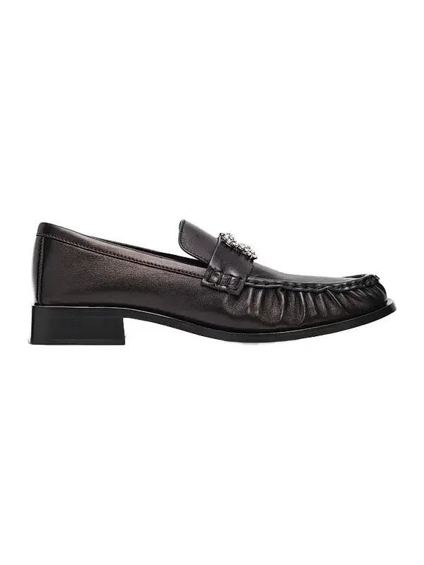 Women's Embellished Buckle 25MM Leather Loafers Women's Embellished Buckle 25MM Leather Loafers