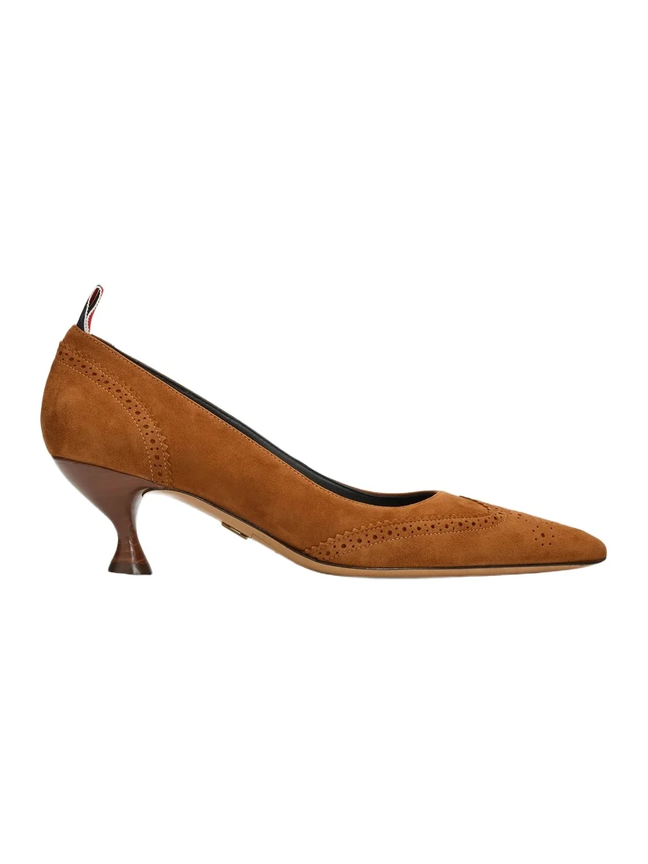 Thom Browne Women's Wingtip 50MM Suede Pumps