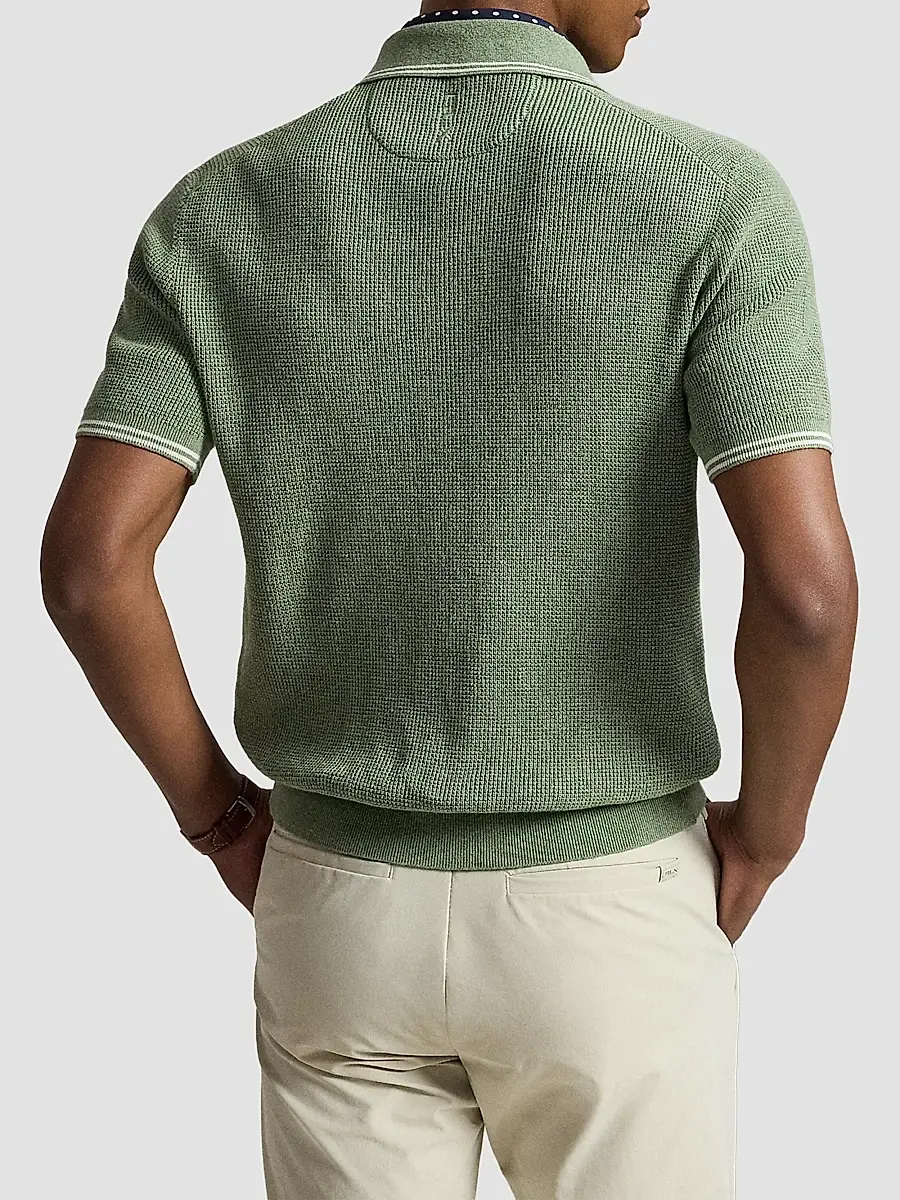 Polo Ralph Lauren Men's Waffle-Knit Cotton Polo Sweater | Thumbnail 3
