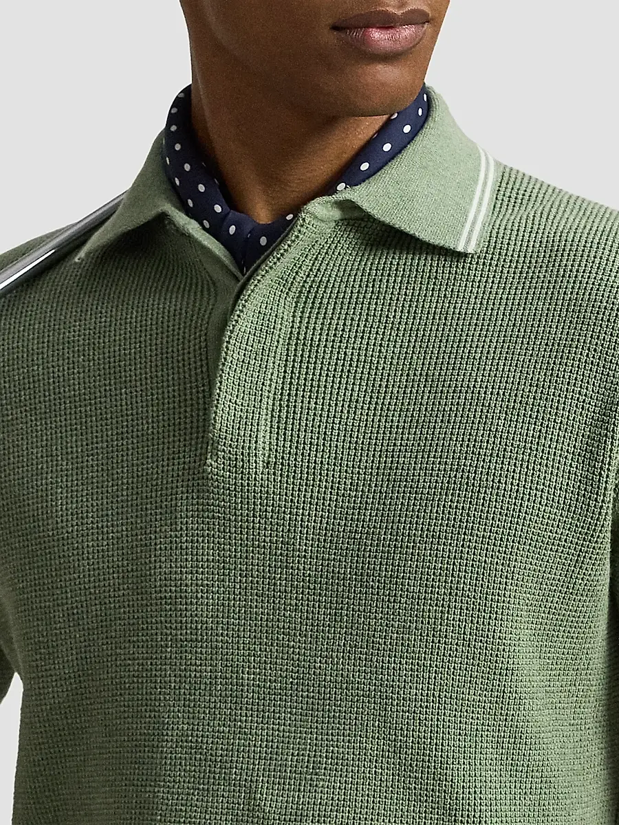 Polo Ralph Lauren Men's Waffle-Knit Cotton Polo Sweater | Thumbnail 5
