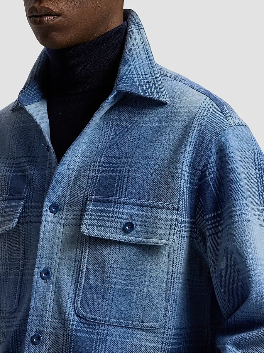 Ralph Lauren Purple Label Men's Plaid Cotton-Cashmere Shirt Jacket | Thumbnail 6