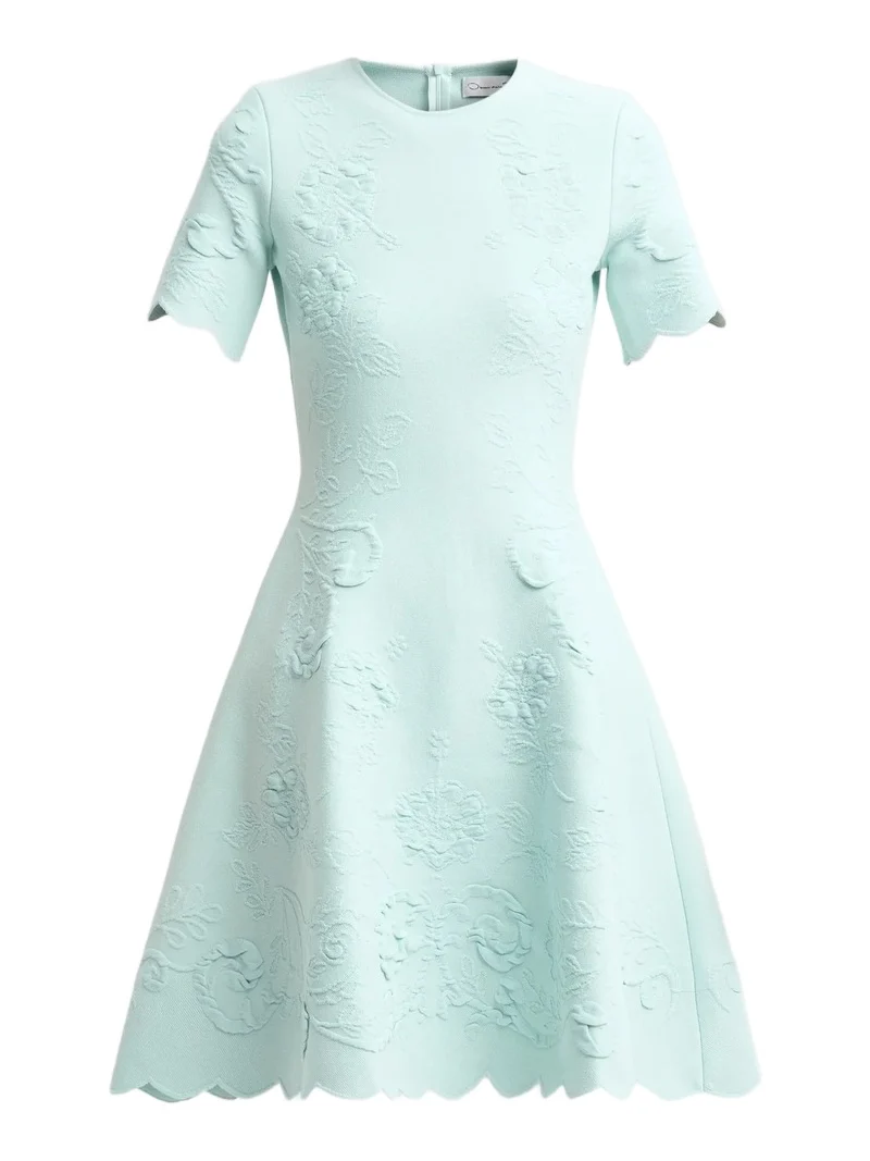 Oscar de la Renta Women's Tonal Hibiscus Circle Artwork Knit Dress