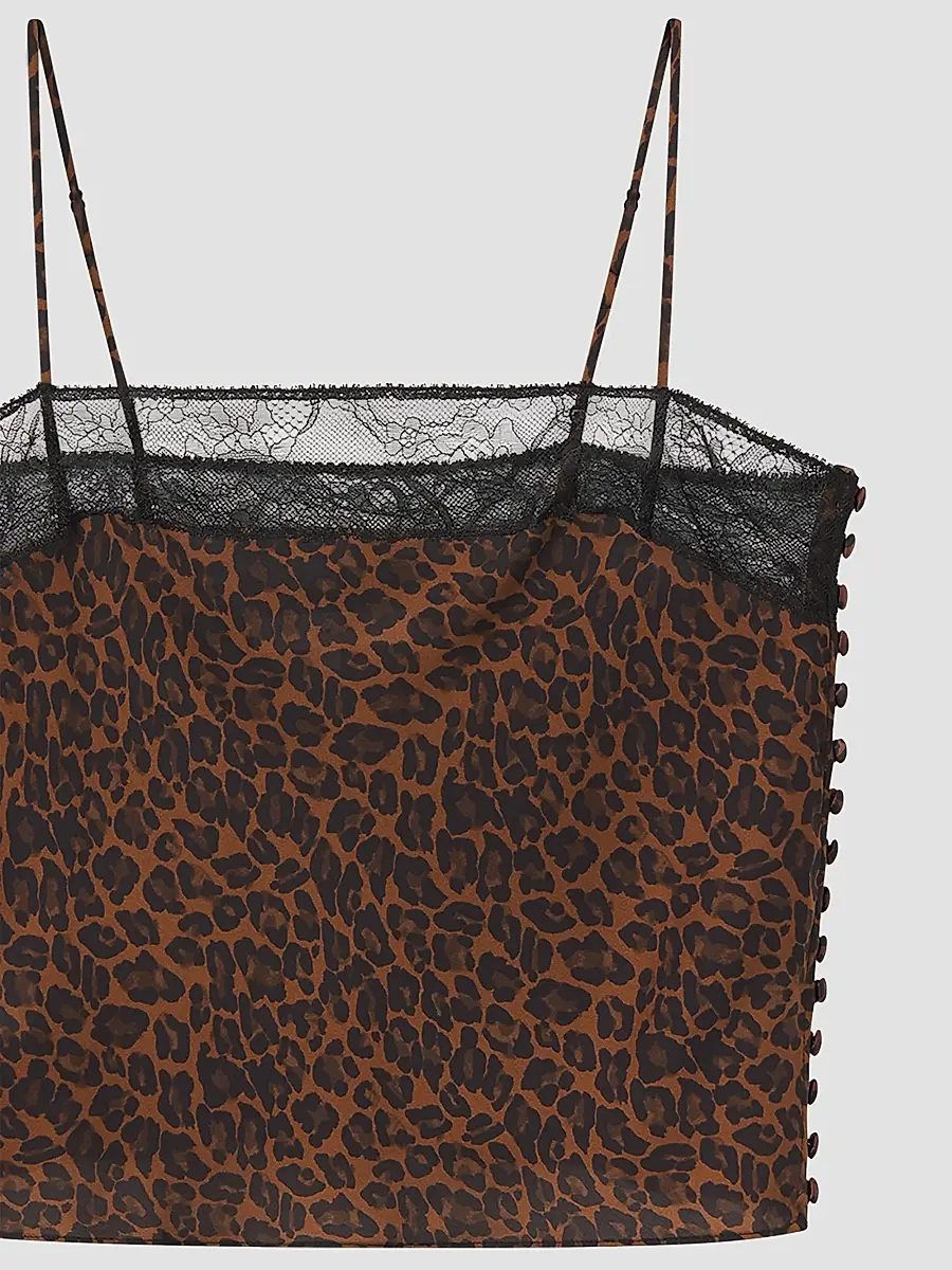 Frame Women's Delphine Leopard-Print Lace-Trim Silk Camisole | Thumbnail 6 Frame Women's Delphine Leopard-Print Lace-Trim Silk Camisole | Thumbnail 6