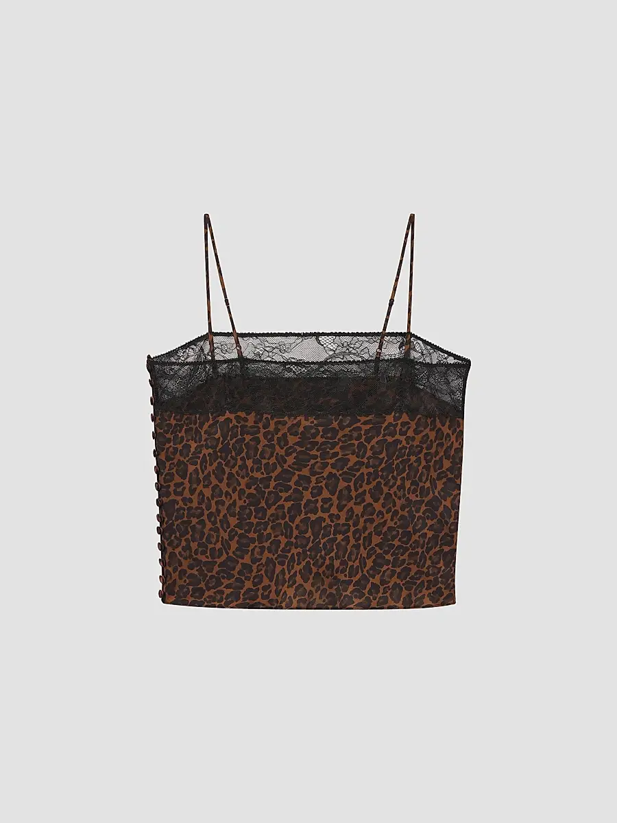 Frame Women's Delphine Leopard-Print Lace-Trim Silk Camisole | Thumbnail 9 Frame Women's Delphine Leopard-Print Lace-Trim Silk Camisole | Thumbnail 9