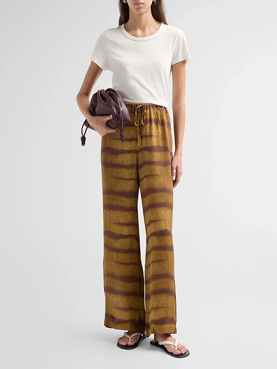 Frame Women's Tiger-Striped Silk Lounge Pants | Thumbnail 2 Frame Women's Tiger-Striped Silk Lounge Pants | Thumbnail 2
