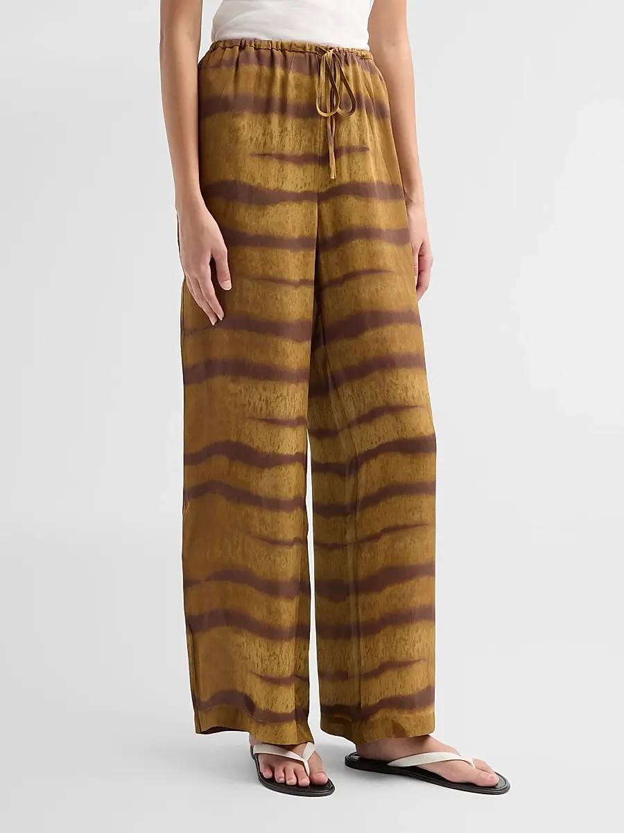 Frame Women's Tiger-Striped Silk Lounge Pants | Thumbnail 4 Frame Women's Tiger-Striped Silk Lounge Pants | Thumbnail 4