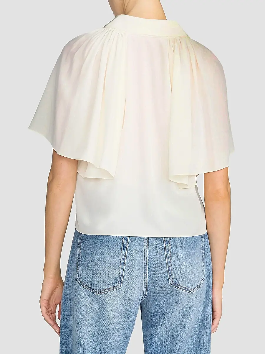 Frame Women's Silk Peter Pan-Collar Gala Shirt | Thumbnail 3 Frame Women's Silk Peter Pan-Collar Gala Shirt | Thumbnail 3