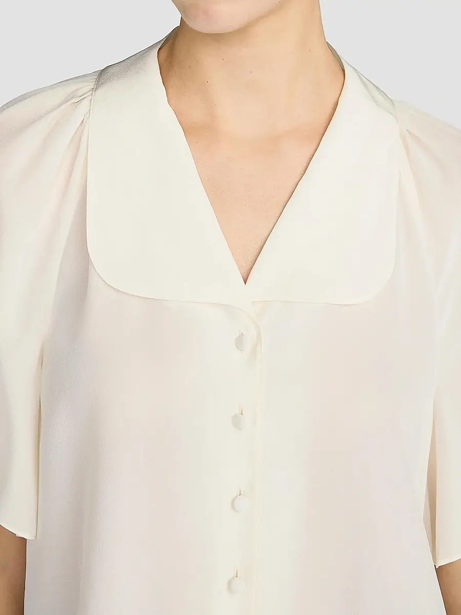 Frame Women's Silk Peter Pan-Collar Gala Shirt | Thumbnail 5 Frame Women's Silk Peter Pan-Collar Gala Shirt | Thumbnail 5