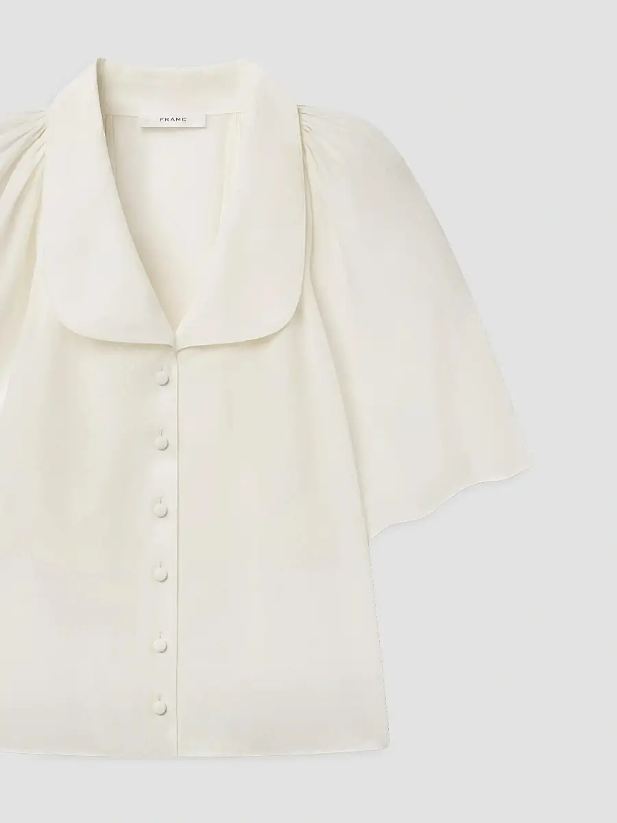 Frame Women's Silk Peter Pan-Collar Gala Shirt | Thumbnail 6 Frame Women's Silk Peter Pan-Collar Gala Shirt | Thumbnail 6