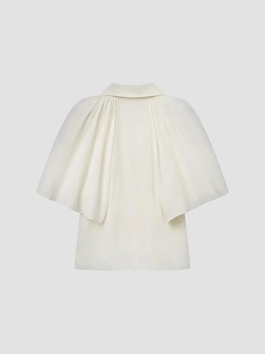Frame Women's Silk Peter Pan-Collar Gala Shirt | Thumbnail 9 Frame Women's Silk Peter Pan-Collar Gala Shirt | Thumbnail 9