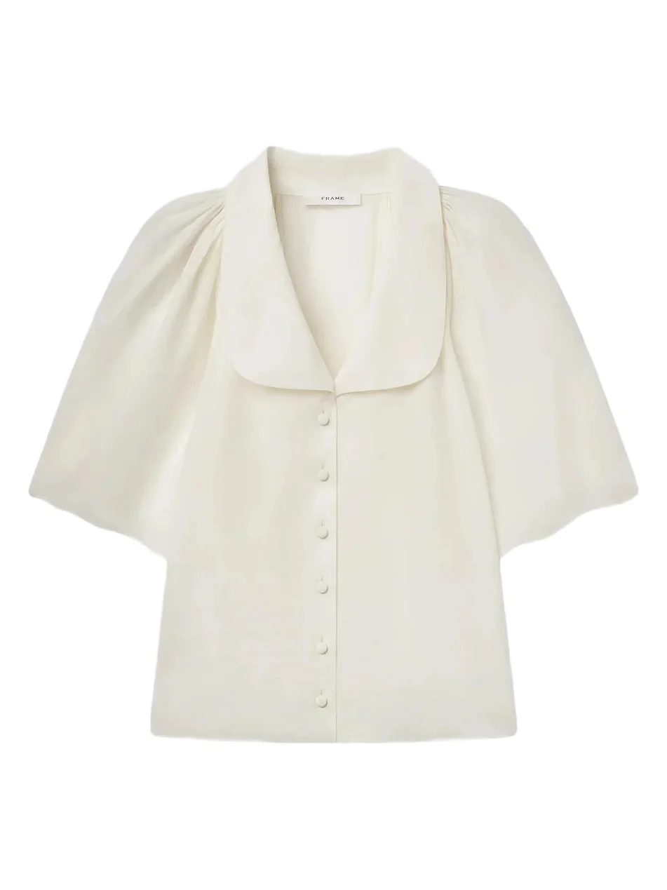 Women's Silk Peter Pan-Collar Gala Shirt