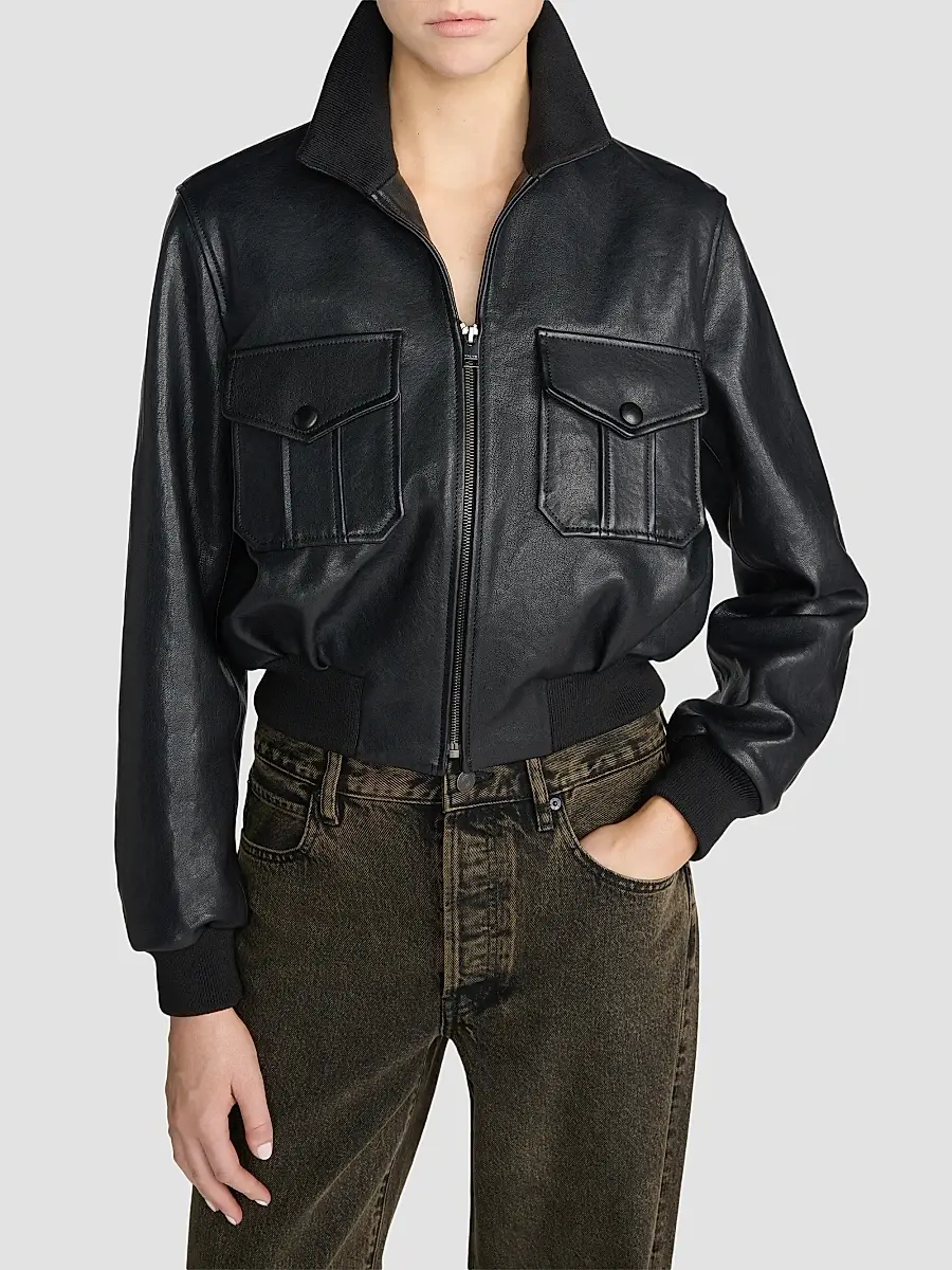 Frame Women's Ace Leather Jacket | Thumbnail 4 Frame Women's Ace Leather Jacket | Thumbnail 4