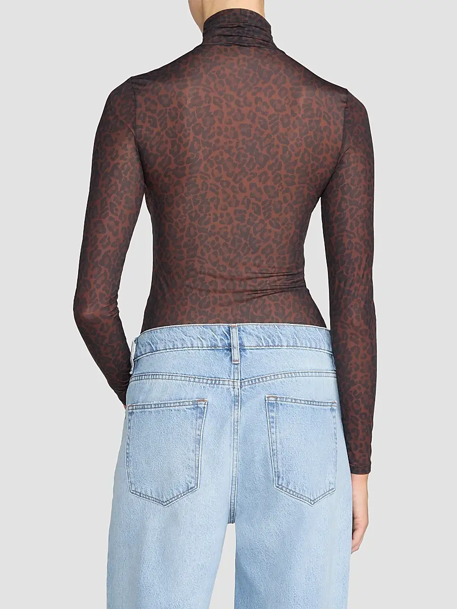 Frame Women's The Hosiery Leopard Print Sheer Top | Thumbnail 3 Frame Women's The Hosiery Leopard Print Sheer Top | Thumbnail 3
