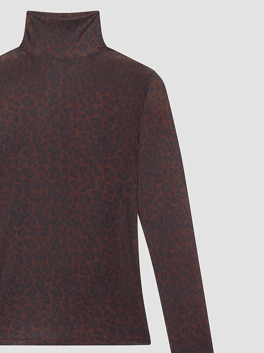 Frame Women's The Hosiery Leopard Print Sheer Top | Thumbnail 7 Frame Women's The Hosiery Leopard Print Sheer Top | Thumbnail 7