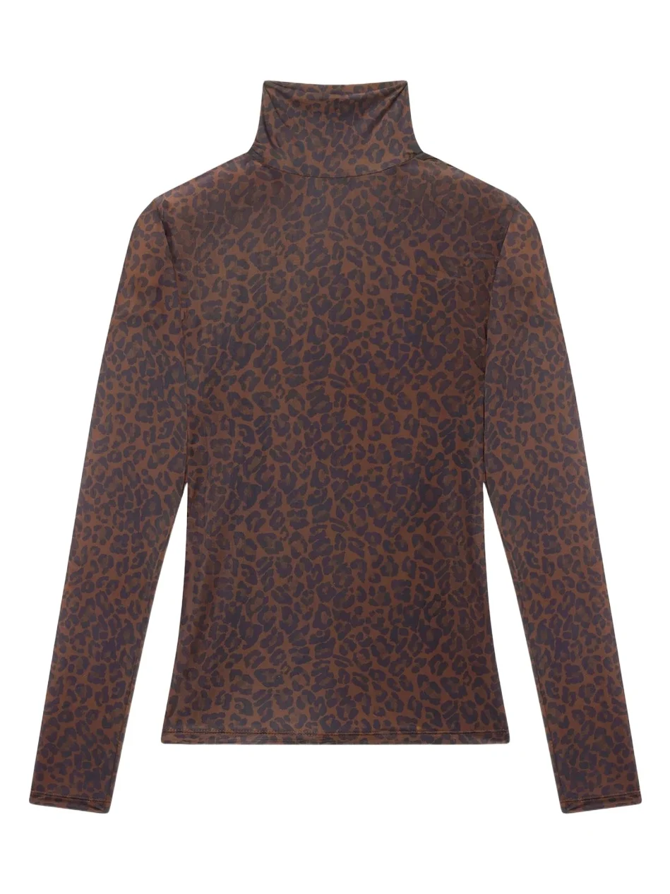 Women's The Hosiery Leopard Print Sheer Top Women's The Hosiery Leopard Print Sheer Top