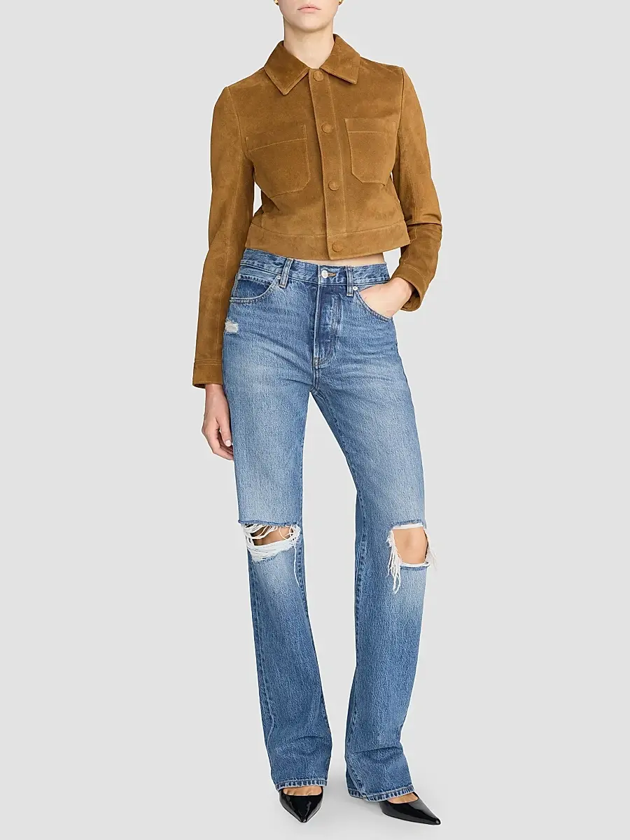 Frame Women's The Small Suede Spread-Collar Jacket | Thumbnail 2 Frame Women's The Small Suede Spread-Collar Jacket | Thumbnail 2