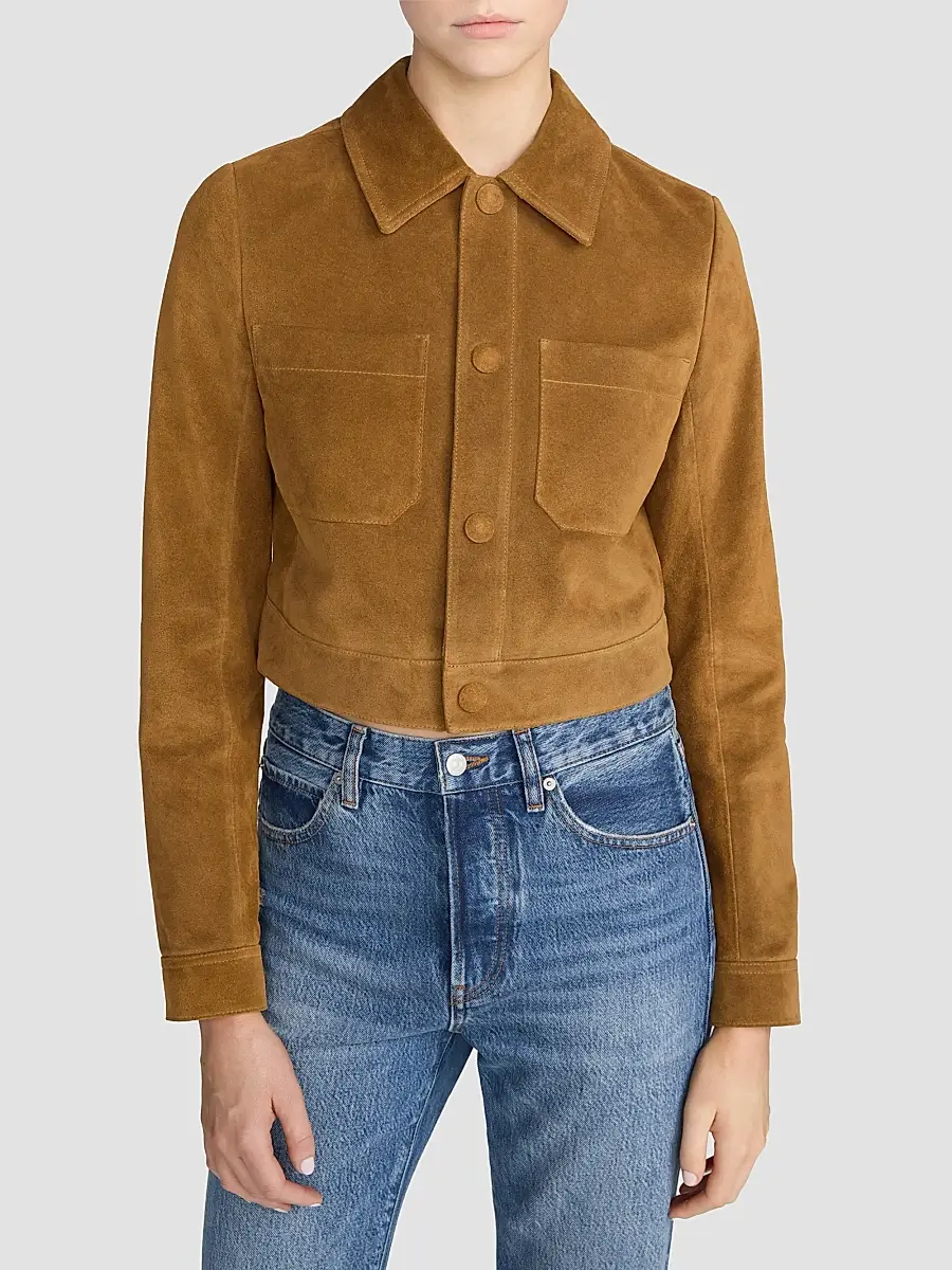 Frame Women's The Small Suede Spread-Collar Jacket | Thumbnail 4 Frame Women's The Small Suede Spread-Collar Jacket | Thumbnail 4
